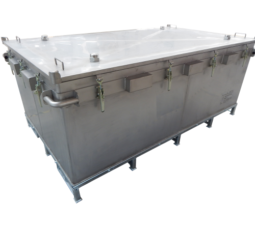 Contenedor de transporte de baterías de acero inoxidable Genius Lio Guard XXL-Box para baterías de iones de litio incl. pyrobubbles