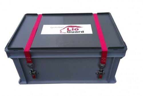 Genius Lio Guard S-Box 1Contenedor avanzado de plástico para baterías de iones de litioincl. Pyrobubbles