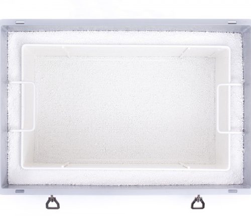 Contenedor de plástico Premium Genius Lio Guard S-Box 1 para baterías de Li-ion incluye Pyrobubbles