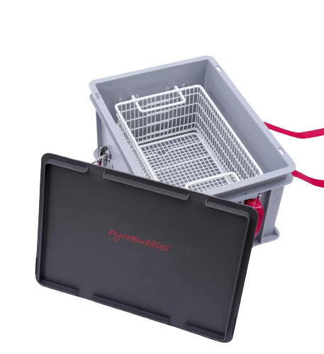 Genius Lio Guard XS-Box 1Contenedor avanzado de plástico para baterías de Li-ionincl. Pyrobubbles