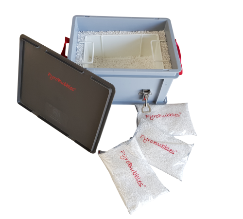 Genius Lio Guard XS-Box 1 Contenedor de plástico premium para baterías de Li-ion incl. Pyrobubbles