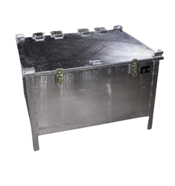 Caja de almacenamiento Lio Guard 280 - Caja de almacenamiento de batería de acero galvanizado para baterías de iones de litio incl. pyrobubbles
