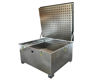 Caja de Almacenamiento Lio Guard 520, contenedor de almacenamiento de baterías de acero galvanizado para baterías de litio-ion, incluye pyrobubbles.