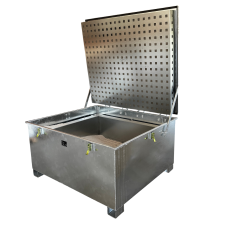 Caja de Almacenamiento Lio Guard 520, contenedor de almacenamiento de baterías de acero galvanizado para baterías de litio-ion, incluye pyrobubbles.